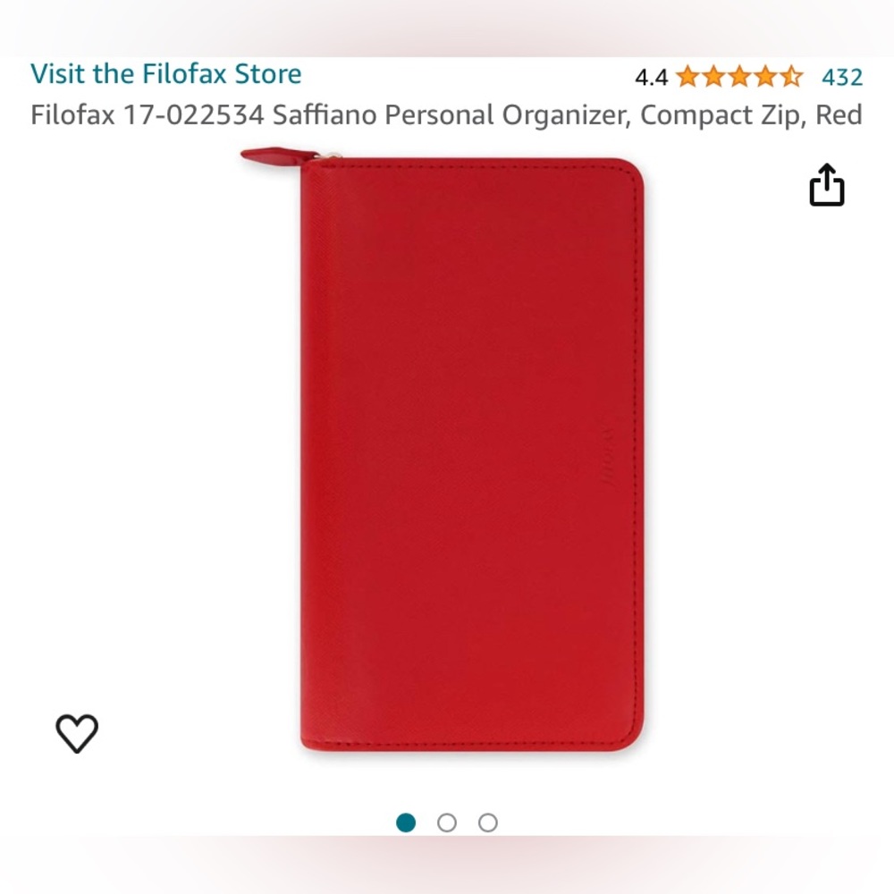 Filofax red zip wallet